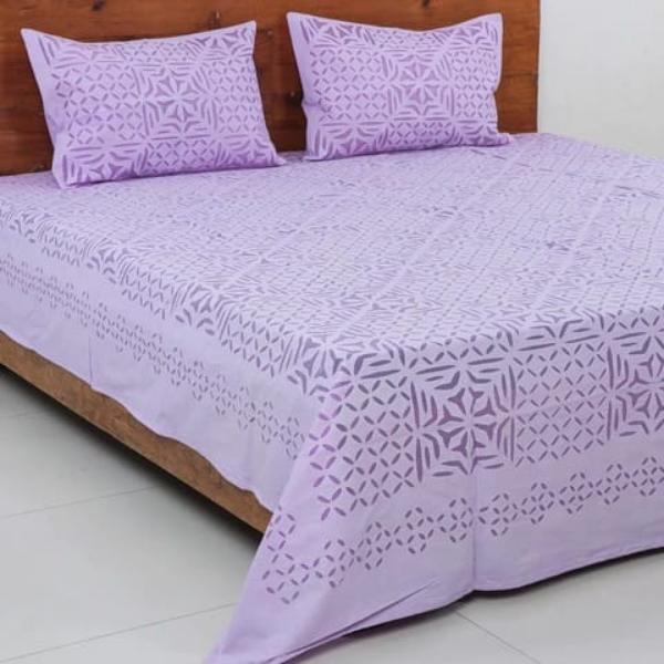 Applique work bed cover